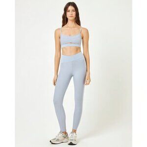NWT$198 L*SPACE 2-PC SET Rush Sports Bra & Mercer Leggings Ribbed Haze Blue SML